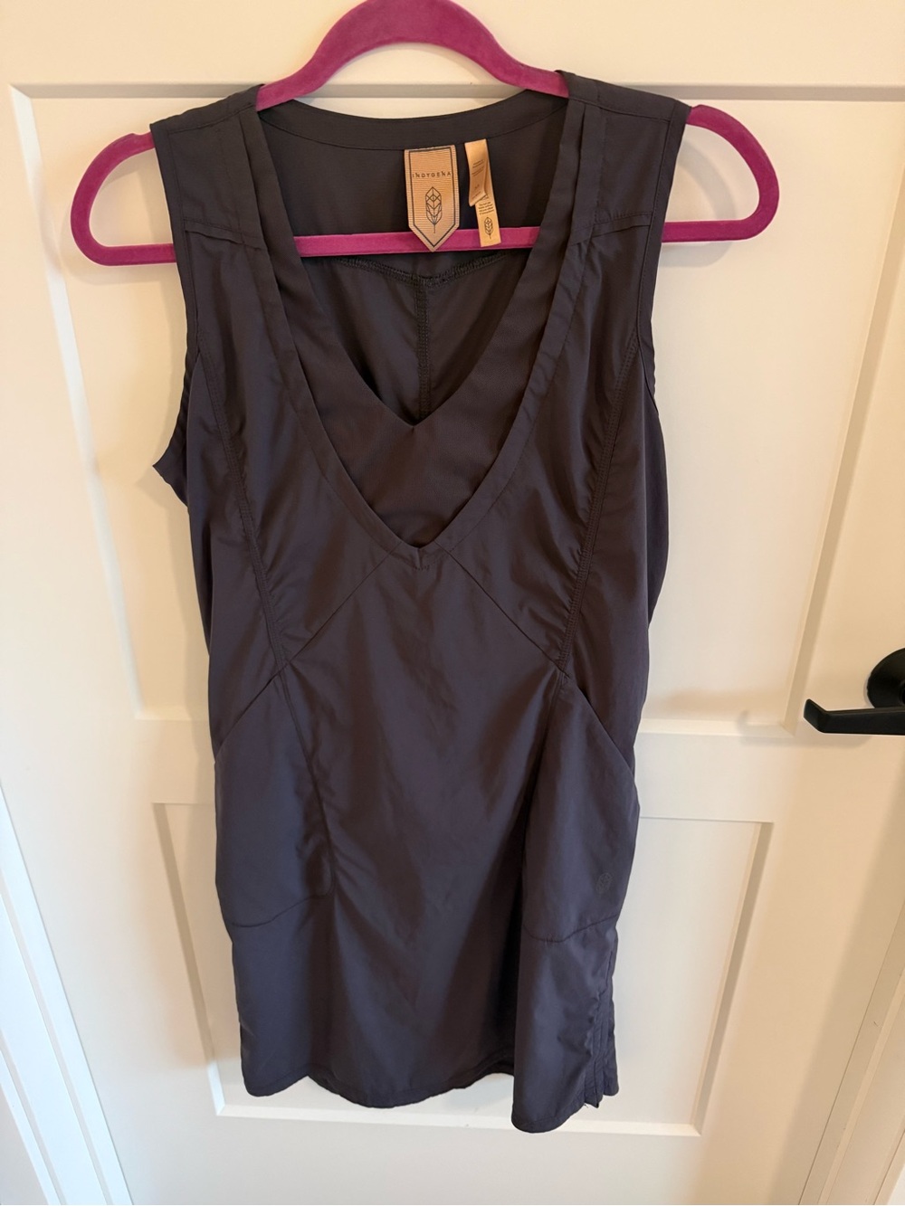 INDYGENA Womens M Sleeveless V Neck Athletic Travel Hiking Dress Gray